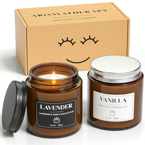 NORVENCE Candles Gifts for Women, Scented Candle Gift Set, Premium Soy Candles for Women and Men, Relaxing Candle Gifts for Birthday & Christmas (Black & White, 200G)