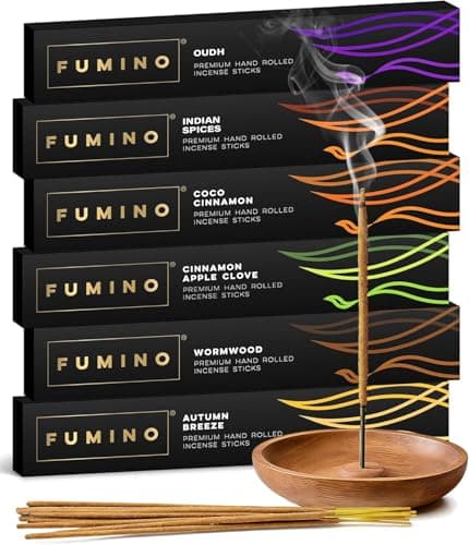 Incense Sticks Fireside & Frost 84 Pack 6 Scents - Handmade Low-Smoke