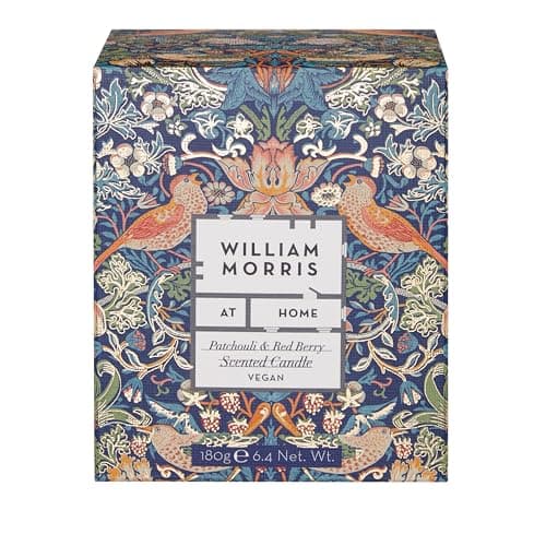 'William Morris At Home Candle 180g in Glass Jar, Home Fragrance, Blue