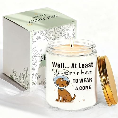 You Dont Have to Wear A Cone - Funny Lavender Scented Candle - White, Get Well Gifts for Women Men, Thoughtful Sympathy Present to Get Well Soon, Feel Better Gift for Surgery Recovery