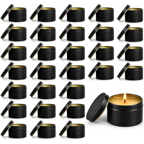 ZEAYEA 30 Pieces Candle Tins, 4 oz / 120 ml Round Metal Tins with Lids