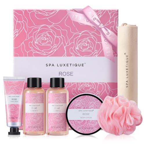 Spa Luxetique Spa Gift Set, Bath Gifts Set for Men Women,6pcs Ocean Travel Gift Box with Shower Gel, Hand Cream, Bubble Bath, Body Lotion, Soap Pamper Gifts Presents Birthday Christmas Gifts