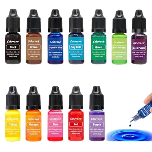 Candle Dye, 12 Colours Vivid Candle Colour Dye, Oil-Based Highly Concentrated Liquid Candle Dye for Soy Wax, Wax Melts, Each 10ML