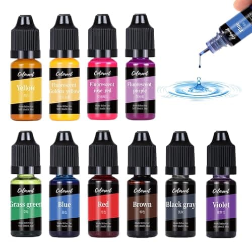 Bolosa 10 Colour Liquid Candle Dye, 10 ml Each for Wax and Soap