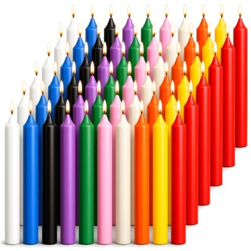 Spells Chime Candles Bulk, 100 Pack Multi-Colored Taper Candles Sticks