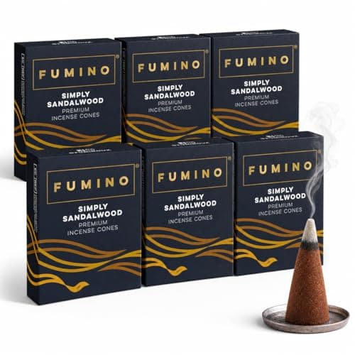 Incense Cones Simply Sandalwood 90 Pack 6 Boxes - Handmade Natural