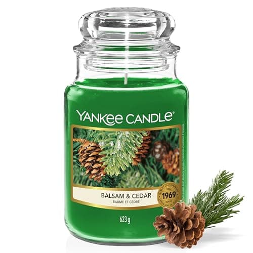 Yankee Candle Scented Candle | Balsam & Cedar Large Jar | Long Burning Candles: up to 150 Hours | Perfect for Women