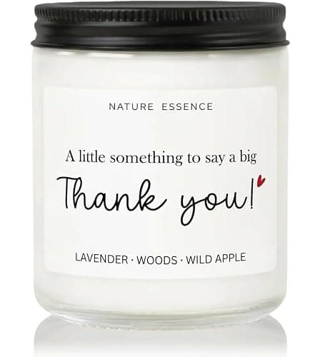 Thank You Gifts for Women - Lavender Aromatherapy Thank You Candle, Relaxing Hostess Gifts for Women, Unique Thankyou Gift for Friends, Coworkers, Teacher, Appreciation Gift for Her