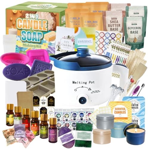 LFISGNN 2-in-1 Candle & Soap Making Kit for Adults Begineers DIY Craft Kit