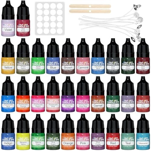 HOMY ARTY Candle Dye - 32 Vivid Colours Liquid Candle Dye for Soy Wax