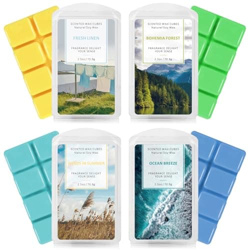 SCENTORINI Scented Wax Melts 4 Pack, Fresh Fragrance for Wax Warmer