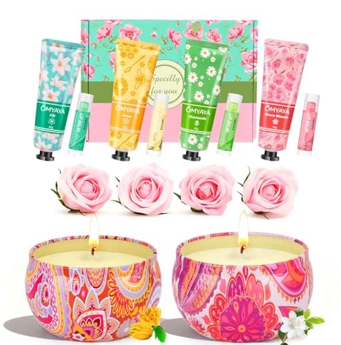 Candles Gifts for Women,Scented Candles Set & Hand Cream Lotion Set,Lip Balm Bulk Christmas Stocking Stuffers Birthday, Mother’s Day Romantic Anniversary Presents Valentines Day