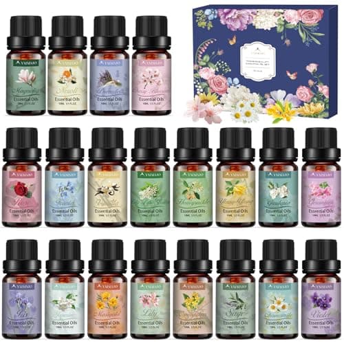 20x10ml Essential Oil Set, Floral Essential Oils for Diffusers for Home