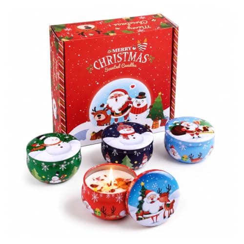 Christmas Candles Gifts Set for Women – 4 Pack Christmas Scente Candles for Woman – Rose, Winter Citrus, Lavender & Vanilla – Christmas Candle Gift for Women, Christmas Home Decoration