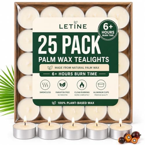 Tealight Candles 25 Pack Tea Lights 6 Hour Long Burning Tealight