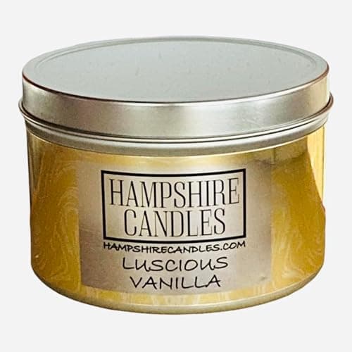 Luscious Vanilla Candle Tin | Highly Scented | Soy Wax | Vegan & Cruelty Free | Handmade in UK | Burn Time 35+ Hours