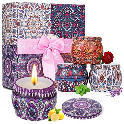 4 Scented Soy Wax Travel Tin Candles, 4.4 Oz