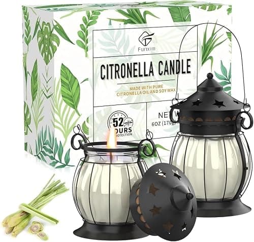 Citronella Candles Outdoor, 2 Pack Scented Candle with Citronella Oils