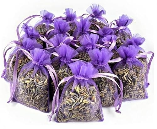 3drom 12 Sachets of Premium Dried Premium Lavender in Delicate Lilac Organza Bags - Natural Home Fragrance, Sleep Aid, Gifts & Moth Repellent