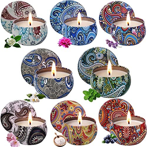Scented Candles Gift for Women, 8 Pack Stress Relief Candle Gift Sets Aromatherapy Candles Gifts 2.5 oz Use for Bath, Yoga, Sleep, Romantic Gifts for Women