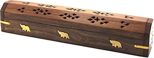 Wooden Coffin Incense Stick Holder, Ash Catcher