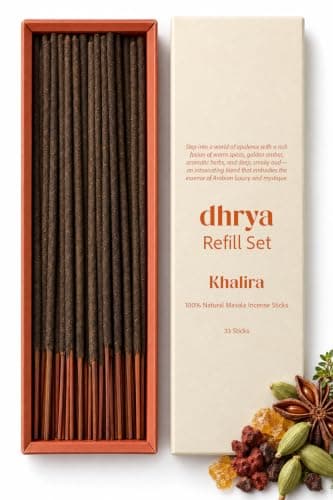 Spiced Oud Amber Incense Sticks, 33 Refills