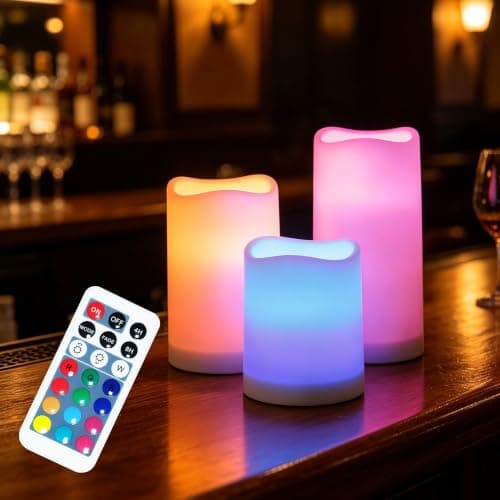 Colour-Changing LED Candles with Remote, Set of 2