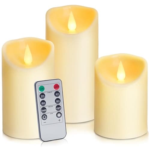 LED Electric Timer Pillar Candle, Set of 3