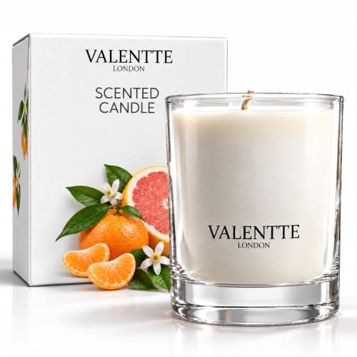 Valentte Natural Wax Candle- Mandarin & Grapefruit- 150g, 40hr Burn Time